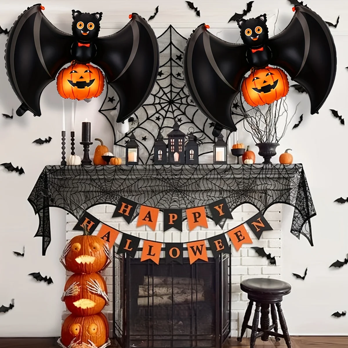 20 stücke Halloween Fledermaus Kürbis Dekoration Ballon Foto Requisite für Neujahr Geburtstags feier Horror Szene Dekor gruselig festliches Geschenk