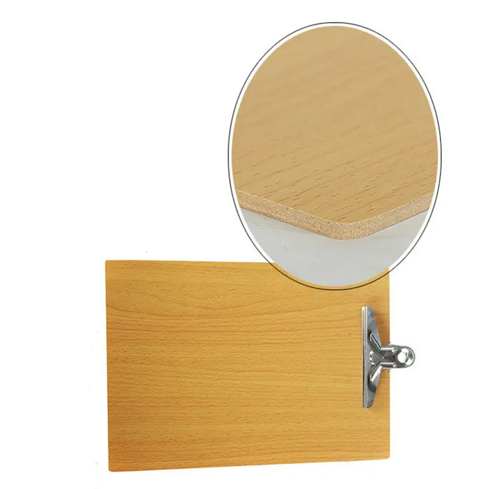 lot-de-6-porte-documents-a4-en-bois-avec-pince-robuste-resistant-a-la-corrosion-design-a-bords-arrondis-ressort-en-metal-poli-planche-rigide