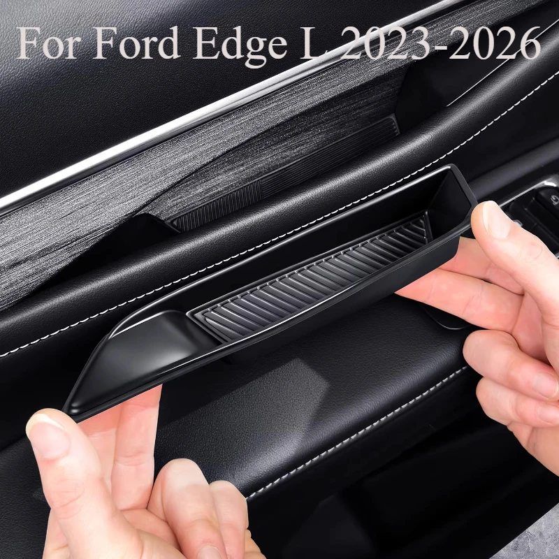 For Ford Edge L 2023-2026 Door Handle Storage Box | Silicone Organizer Tray with Lid |Door Panel Storage Insert Accessories