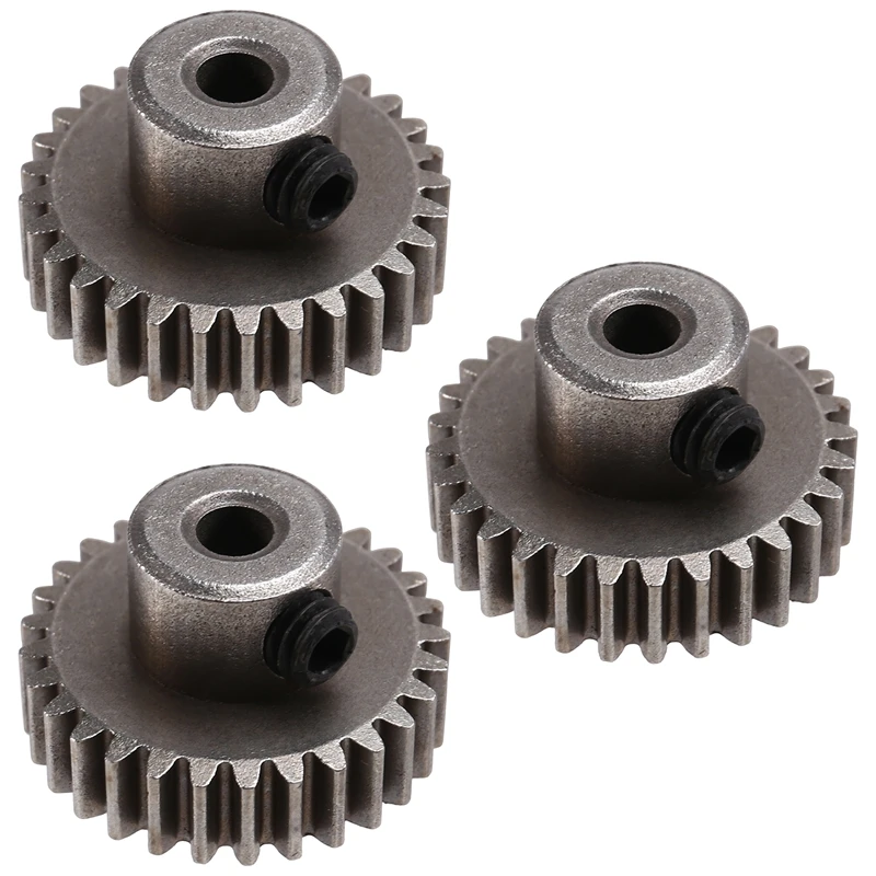

3PCS 3.175Mm Shaft Steel Pinion Motor Gear 32DP 48DP 64DP M0.6 For 1/10 1/8 RC Car 3650 3660 Replacement Accessories 29T