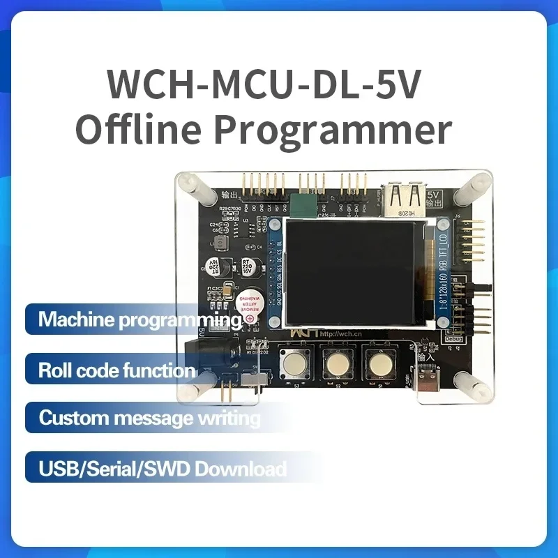 Programador sin conexión WCH-MCU-DL-PWRCFG 3,3 V/5 V USB Serial SWD Dataflash descargador de código de desplazamiento