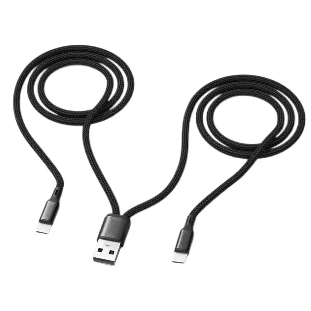 USB 2.0 타입 A 수 2 인 1 더블 타입 C 케이블, DC 5V 2.5A, 다기능 2 인 1 충전 케이블