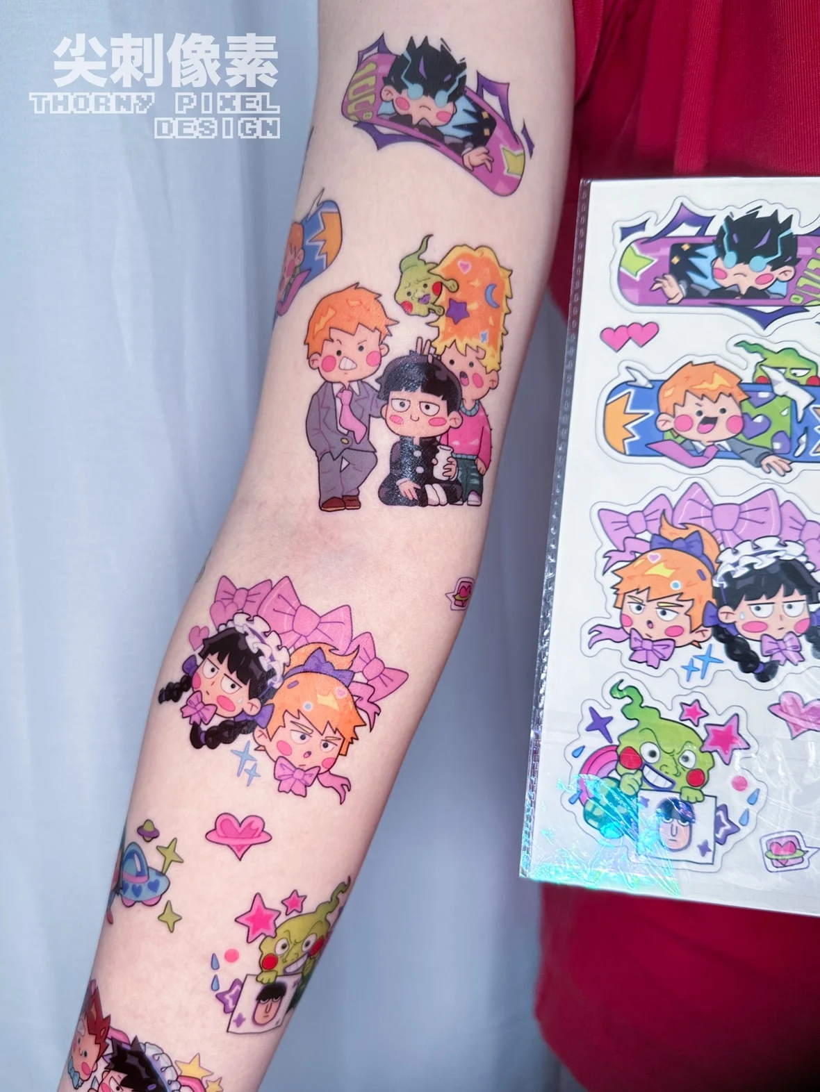 

Anime Mobu Saiko Hyaku Hanazawa Teruki Kageyama Shigeo Reigen Arataka Dimple Mob Psycho 100 Cosplay Cartoon Tattoo Sticker Gift