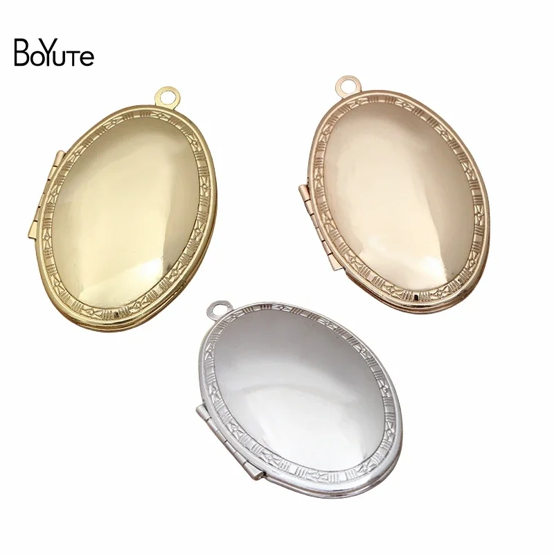 

BoYuTe (10 Pieces/Lot) Factory Direct Supply Vintage European Diy Jewelry Accessories 26*40*10MM Oval Photo Locket Pendant