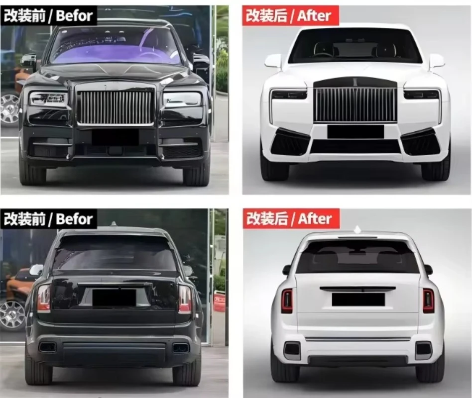 Compatible 2018-2024 Cullinan Bumper Body Kit 2025 Model PP Material Bolt-On Universal Fitment 1-Year Warranty
