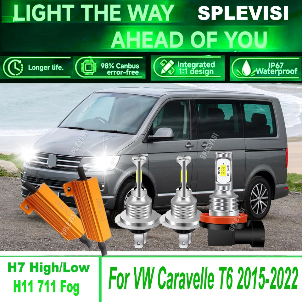 

H7 H11 Canbis LED 6000K Headlight Fog Lamp - waterproofness of IP67 For VW Caravelle T6 2015 2016 2017 2018 2019 2020 2021 2022