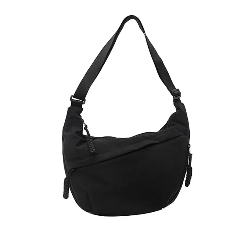 xx Bolsa crescente de nylon – Bolsa de ombro casual com alça ajustável e bolsos internos duplos