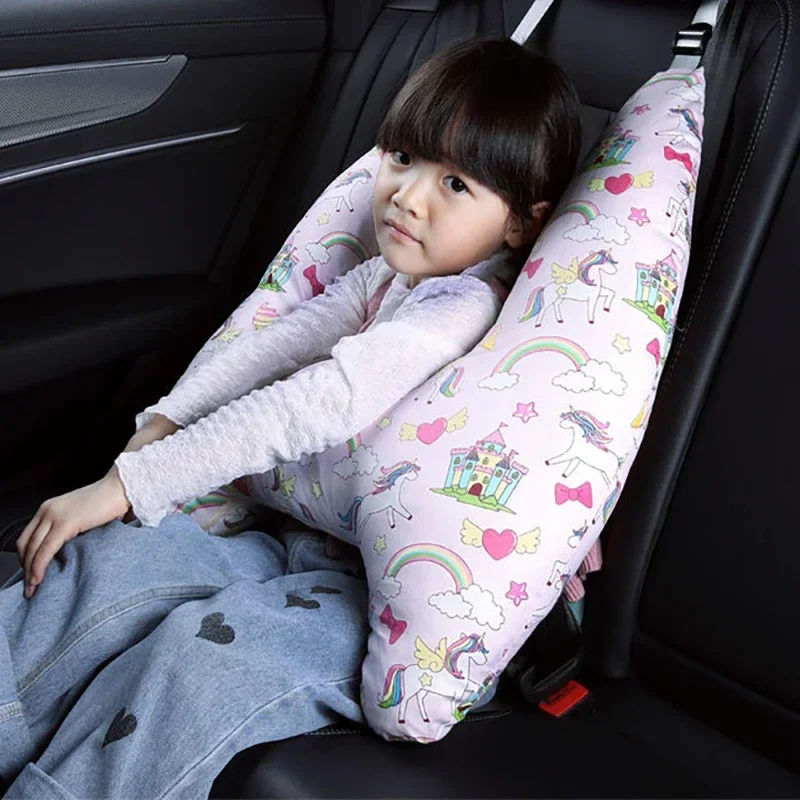 H-Shaped Kids Travel Pillow Dinosaur Car Sleeping Long Journey Pillows for Car Back Seat Child Kid Support for Neck Head Body