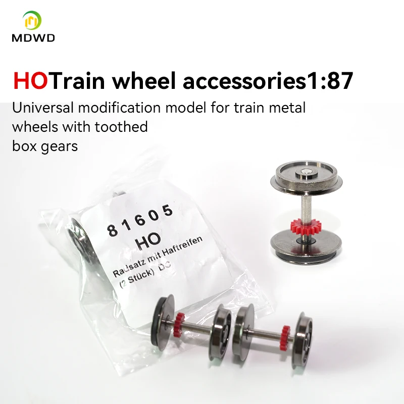 2PCS HO Scale 1/87 Railway Train Wheels Model Modified Parts for Train Carriage Model Wheels Miniature Metal Universal