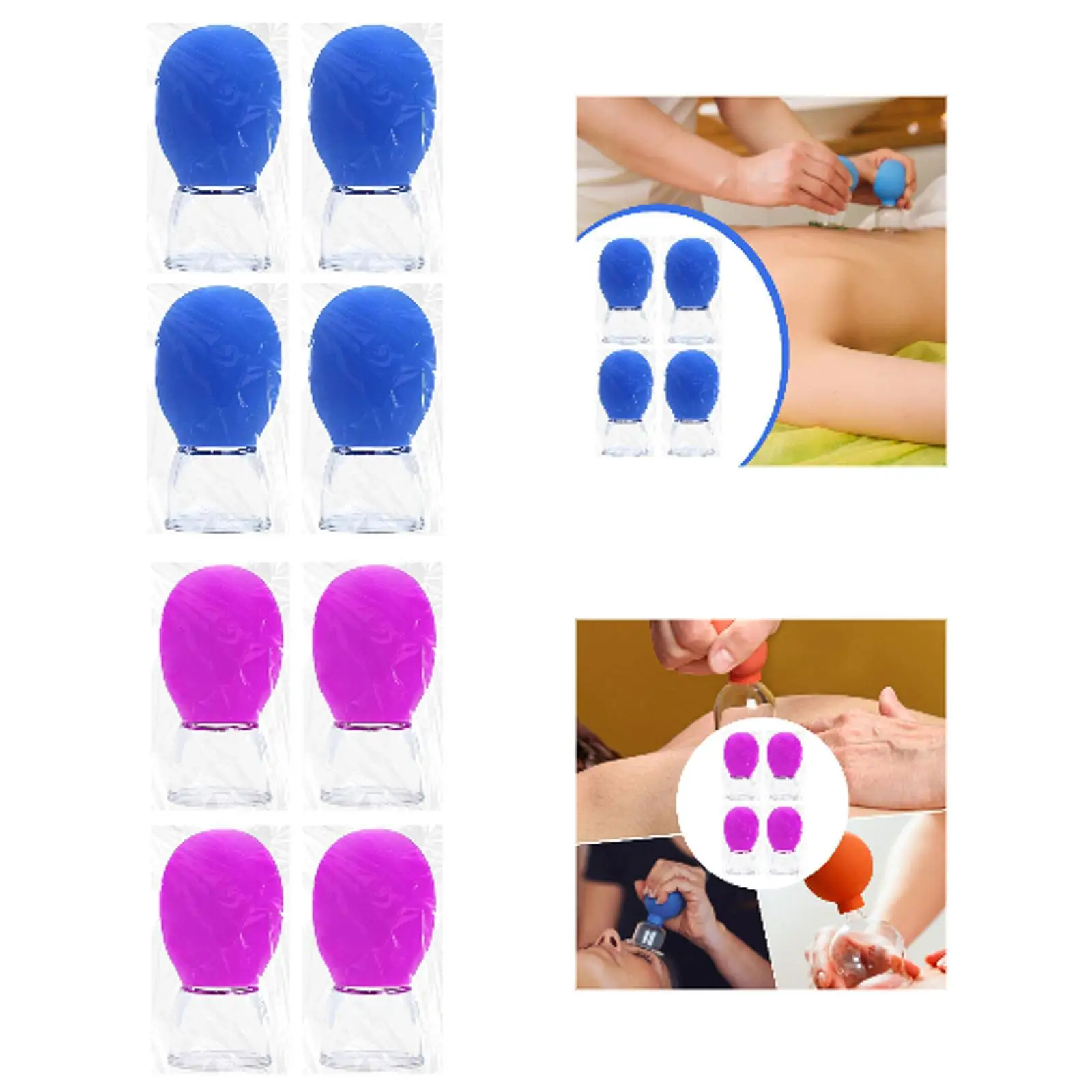 

4x Cupping Set Home Use Massager Cupping Device with Strong Suction Cupping Cup Cup Massage for Body Leg Eyes Muscle Arm