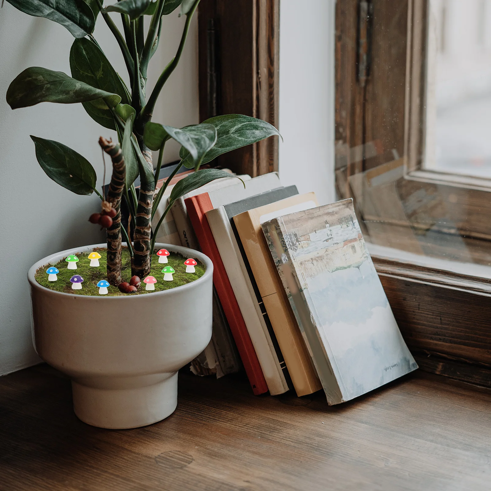 

60Pcs Small Resin Mushrooms Miniature Collectibles for Indoor Outdoor Garden Decor Craft Mini Mushroom Toy Mini House Ornament