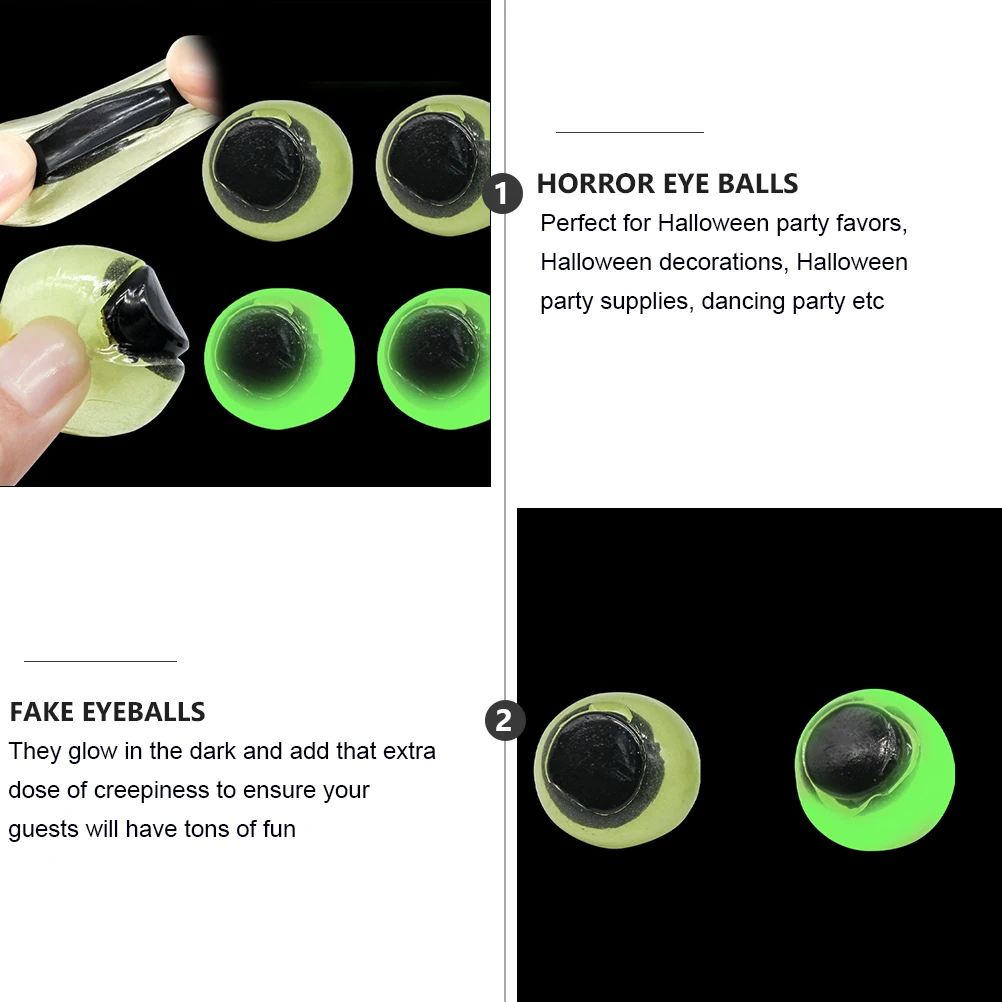 

24pcs Glow in Dark Eyeball Toys Scary Horror Eye Balls Halloween Party Favor Fake Eyeballs Prop Trick Decorations
