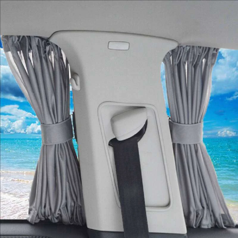 2pcs Car UV Protection Sun Shade Curtains Sides Window Visor Mesh Cover Shield