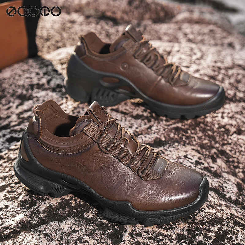 

Мужские повседневные спортивные кроссовки, дышащая обувь из воловьей кожи первого слоя, дорожная деловая обувь с поддержкой свода стопы, прогулочная походная обувь