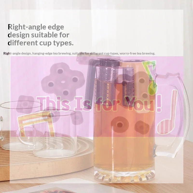 Creative Stainless Steel Clip Hanging On Cup Tea Strainer Cup Clamp Tea Infuser With Handle Fine Filter For Home Office Daily