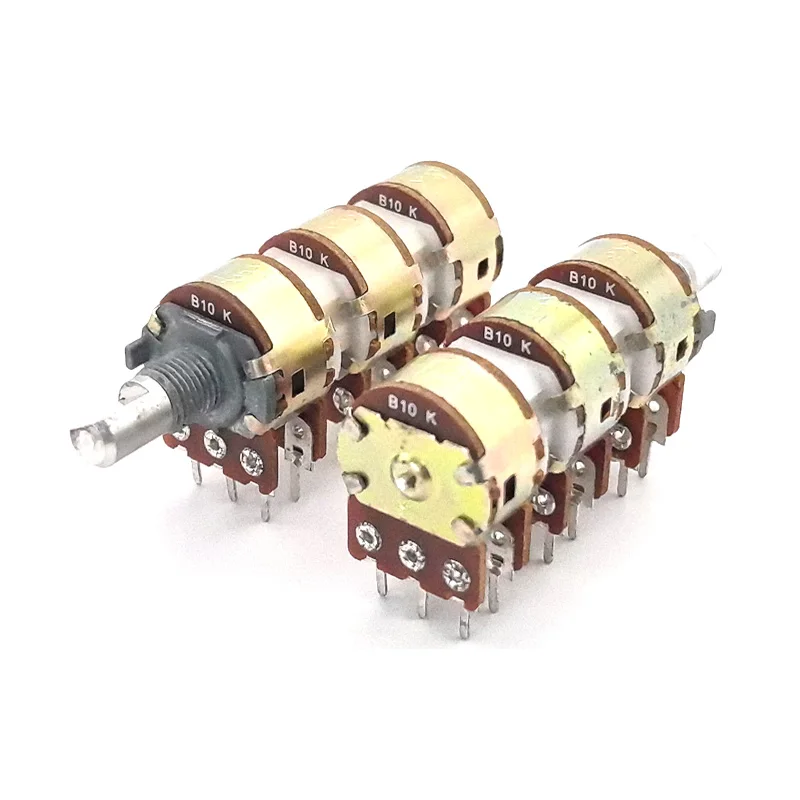 1PCS High quality RK163  Half shaft 15mm 18 PINS B10KX6 Audio 6 Channels Volume Potentiometer WH148 B103k