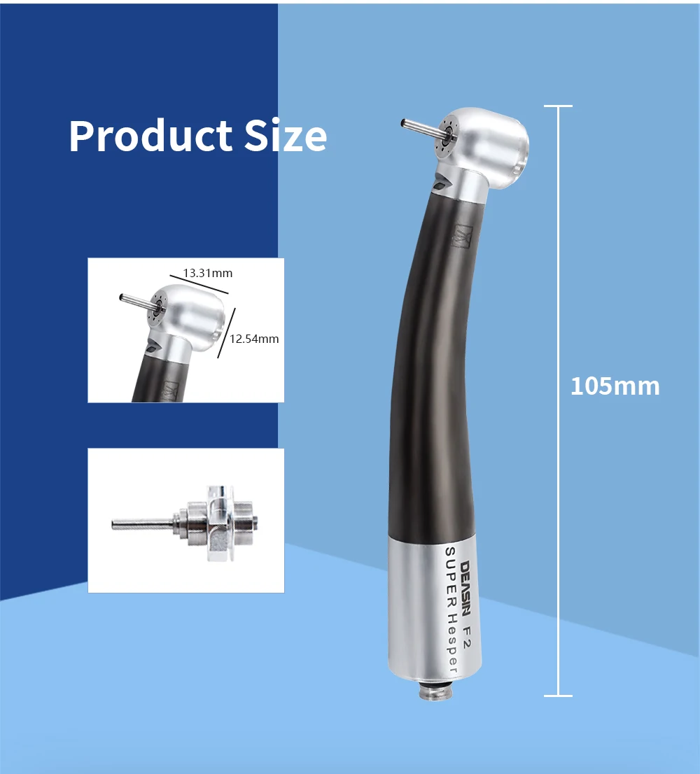 DEASIN Dental-Hochgeschwindigkeitshandstück aus Titanlegierung, Glasfaser, Drehmomentkopf, Luftturbine, Keramiklager für NSK 6-Loch-Kupplung – Detail 2