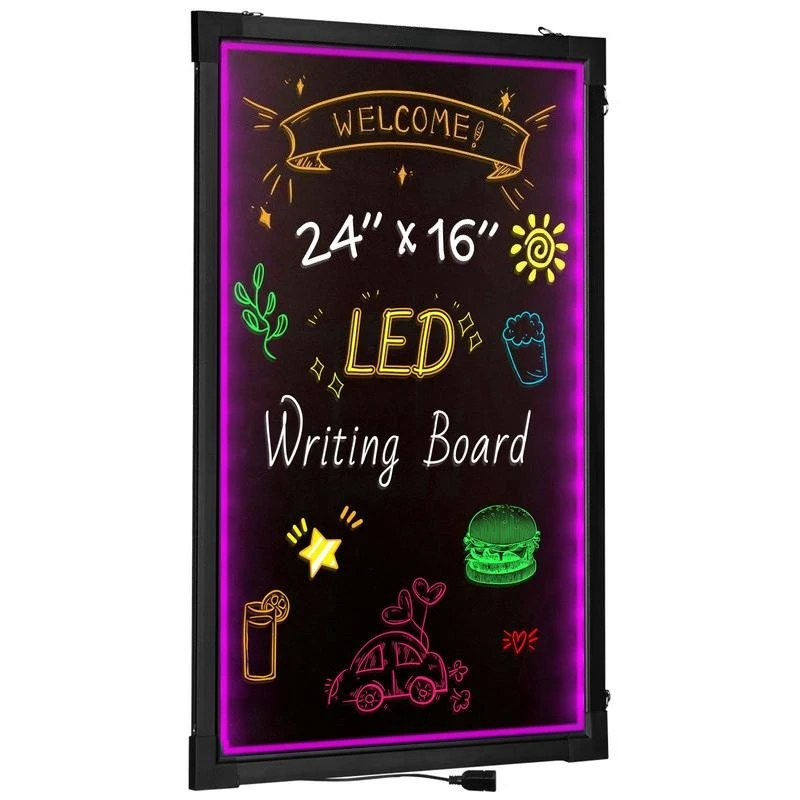 

Free Shipping-LED Message Writing Board, 24"x16" Illuminated Erasable Lighted Chalkboard, Neon Effect Menu Sign Board, Drawing B
