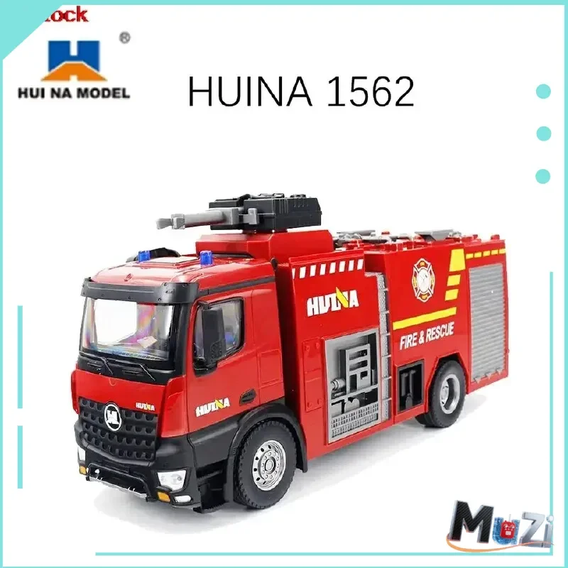 

HUINA RC пожарная машина с распылением воды, пульт дистанционного управления, масштаб 1/14, 1562, радиоуправляемая модель автомобиля, уличные игрушки, подарки для детей TH18050
