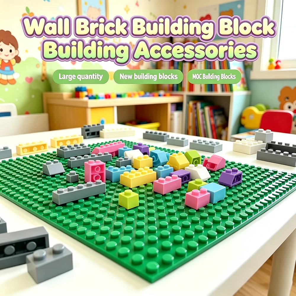 100-140Pcs New MOC Building Block Simulation City Wall Brick Building Block Model Building Accessories Castle Construction Toys