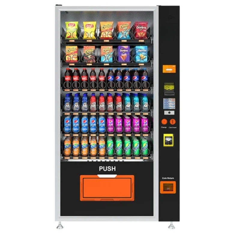 Drinks and Snacks Touch Screen Vending Machine Ideal for Indoor or Outdoor Commercial Spaces Smart 24 Hours Self-service