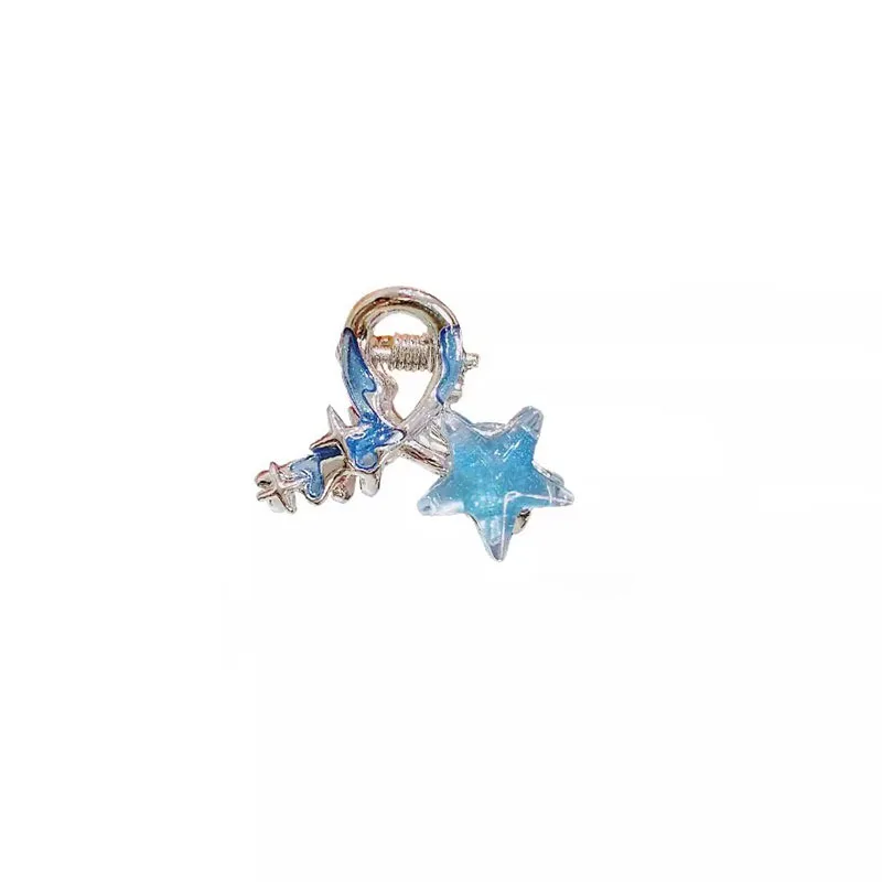 Blue Rhinestone Mini Hair Claw Retro Diamond Women Girls Crab Clip Small Hairpins Hair Crabs Girls Hair Accessories