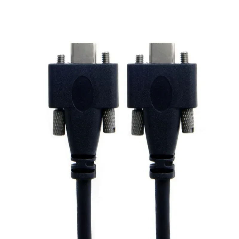 for iPhone 15 USB 3.1 Type C to Type C Male to Male Adapter Cable with Double Screw Fixed Lock Panel
