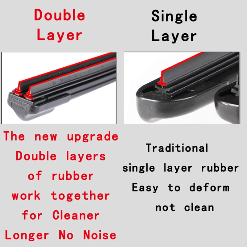 For VW Volkswagen Transporter Multivan T4 T5 1990 2000 2003 2004 2006 2007 2010 2013 Double Rubber Car Windshield Wiper Blades