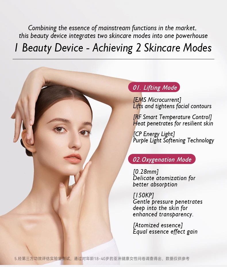 إزالة التجاعيد المضادة للشيخوخة 3d مكركرنت Ems أداة تجميل الوجه تدليك / مكركرنت جهاز الوجه #3
