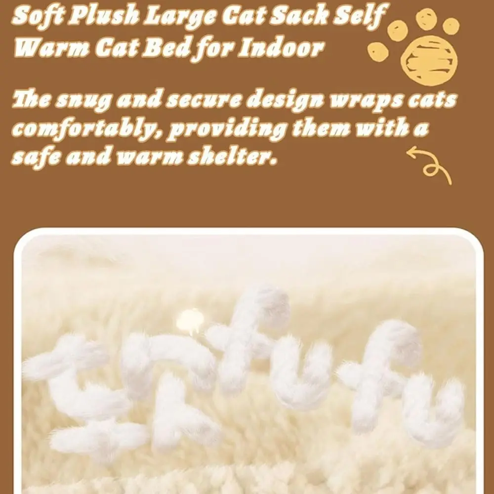 Soft Plush Sleep Zone Cuddle Cave Cat Sleeping Bag 360°wrap Winter Warm Bed Fleece Cotton Comfortable Pet Snuggle Sack