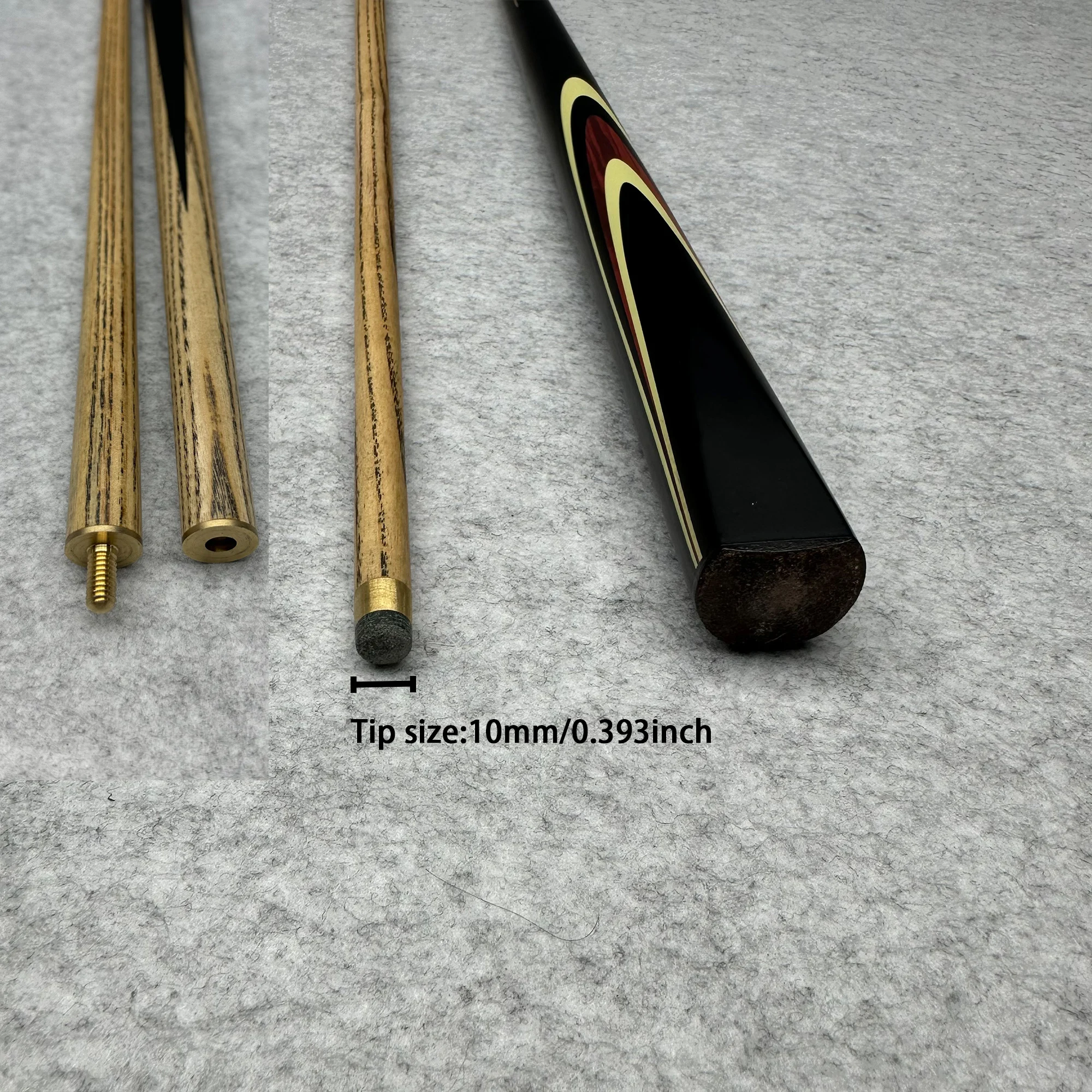 10mm Ash Wood 1/2 Pool Cue Aluminum Alloy Mid-Joint Snooker & 9-Ball Compatible Precise Shot Stable & Durable