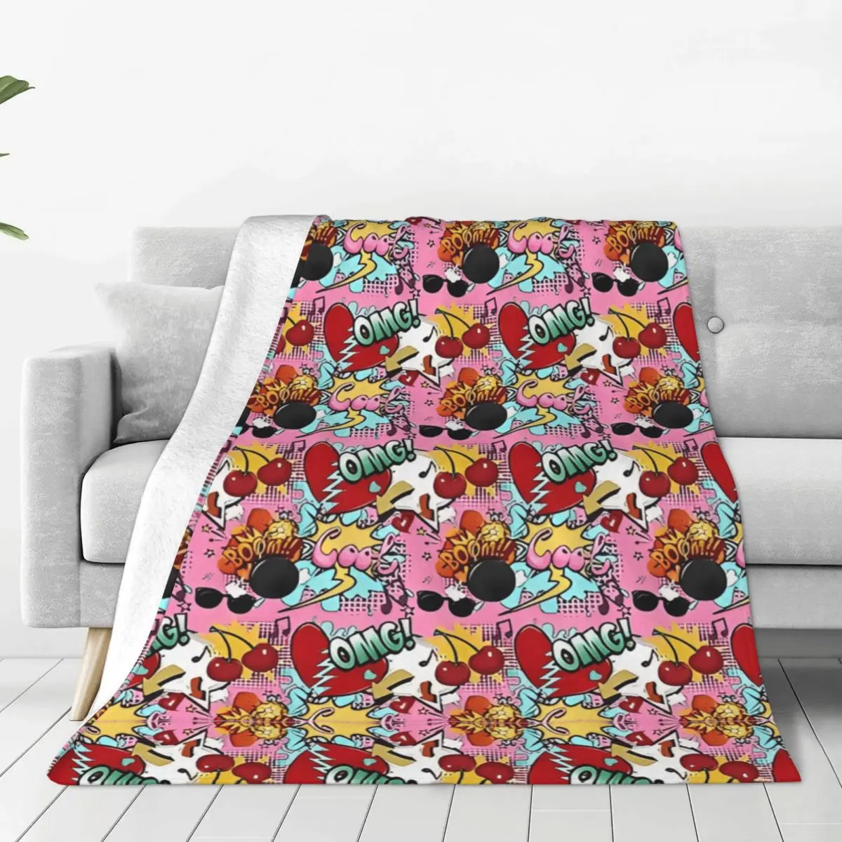 Comic Book Explosion Vintage Graffiti Art Pattern Blankets Quality Throw Blanket Winter Travel Couch Chair Novelty Bedspread