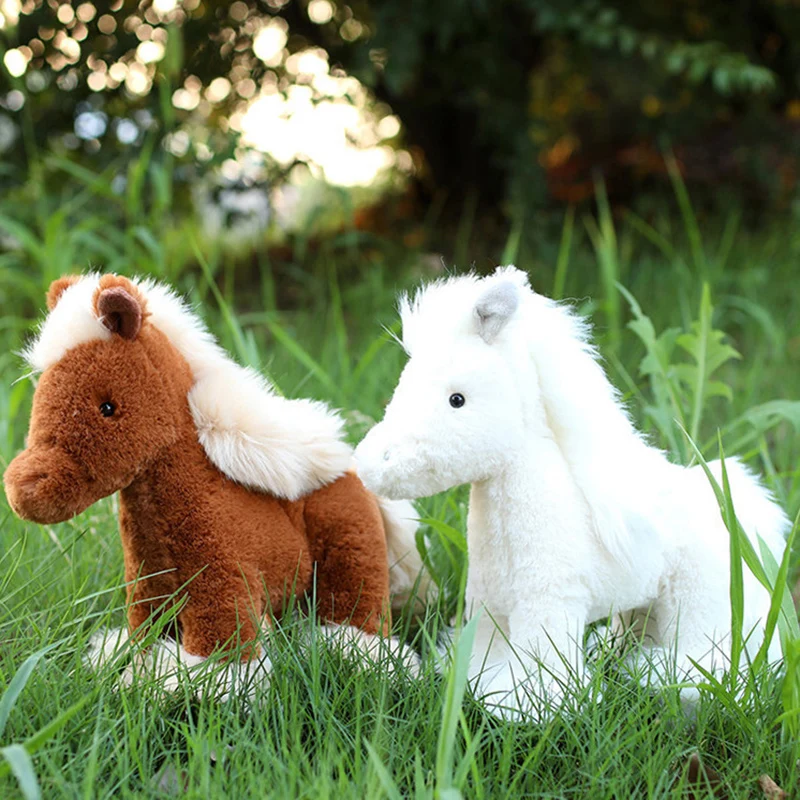 

Плюшевая кукла-лошадь 25 см, креативная мягкая игрушка, высококачественная, суперреалистичная, мультяшная плюшевая игрушка-пони, подарок на день рождения для подростков