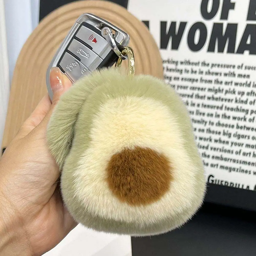 Porte-clés en Imitation laine pour femmes, accessoires de voiture, anneau métallique, avocat, Style coréen, pendentif de sac, modèle de poupée suspendue