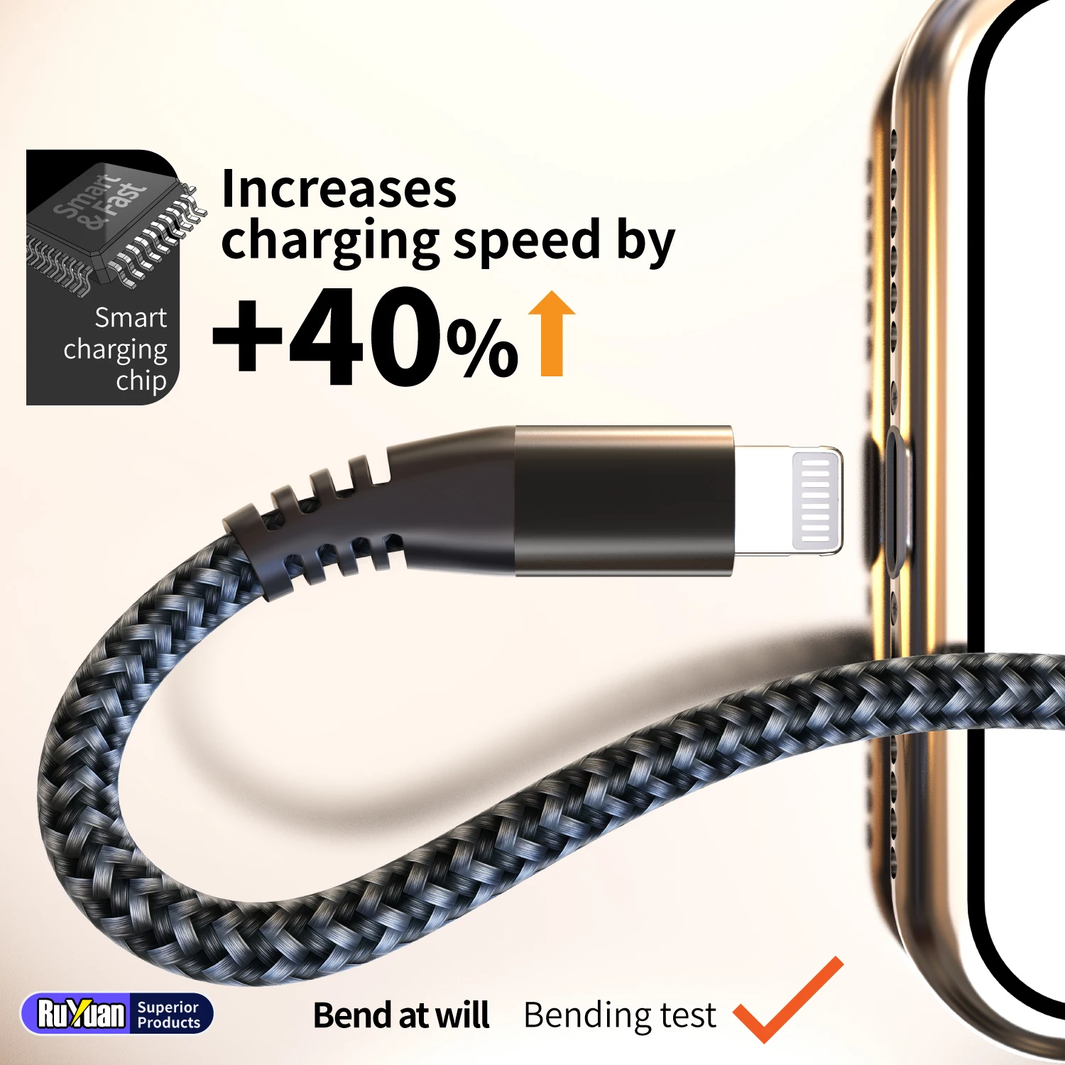 MFI Certified Fast Charging USB-C to Lightning Data Cable, 20W Nylon Braided Cable for iPhone 14, 14 Pro, 14 Plus, 13, 12, 11