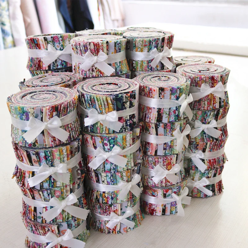 Jelly Roll Fabric, Roll Up Cotton Fabric Quilting Strips, Patchwork Craft Cotton Quilting Fabric