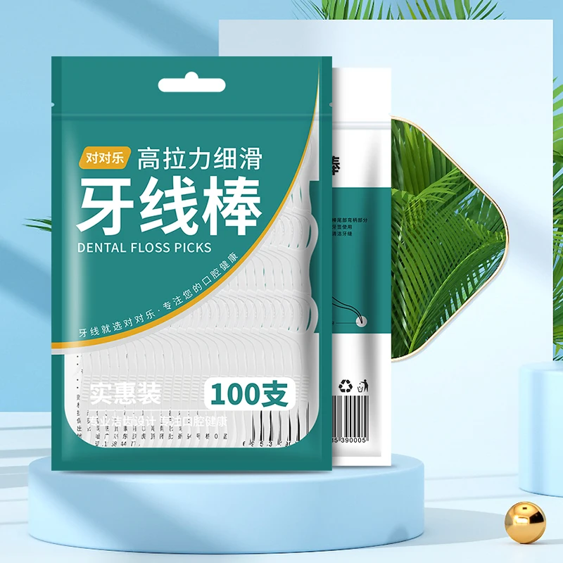100-500 Stück Zahnreinigungs-Zahnseide-Sticks Mundpflege Hygiene Zahnstocher Polyethylen-Zahnseide