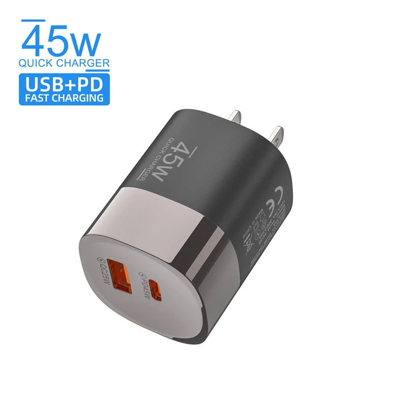 Lenovo Multi-Port 45W A+C Ladegerät QC3.0 Schnellladegerät PD20Q 5V/2A Tragbarer Netzadapter EU/US/UK-Stecker für iPhone iPad
