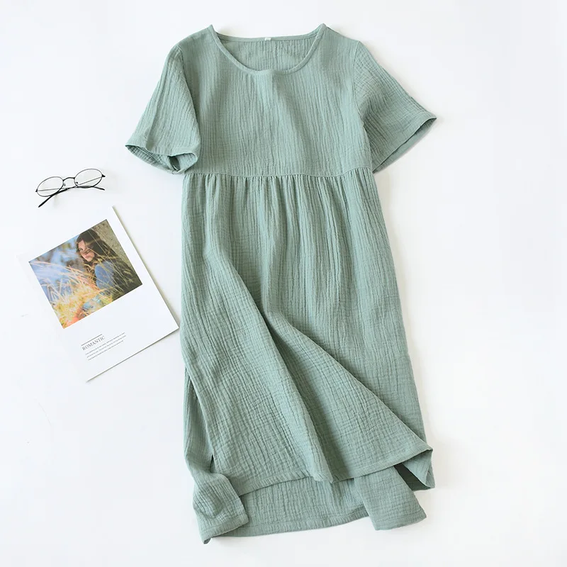 2023 Women's Sleep Lounge Women's Sleepshirts Summer Cotton Sleeping Dress Short Sleeve Loose Home Dresses Nightgowns Underwear