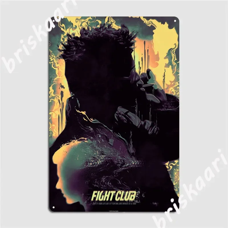 Tyler Durden Yellow Light Metal Plaque Poster Cinema Living Room Party Vintage Plaques Tin Sign Poster