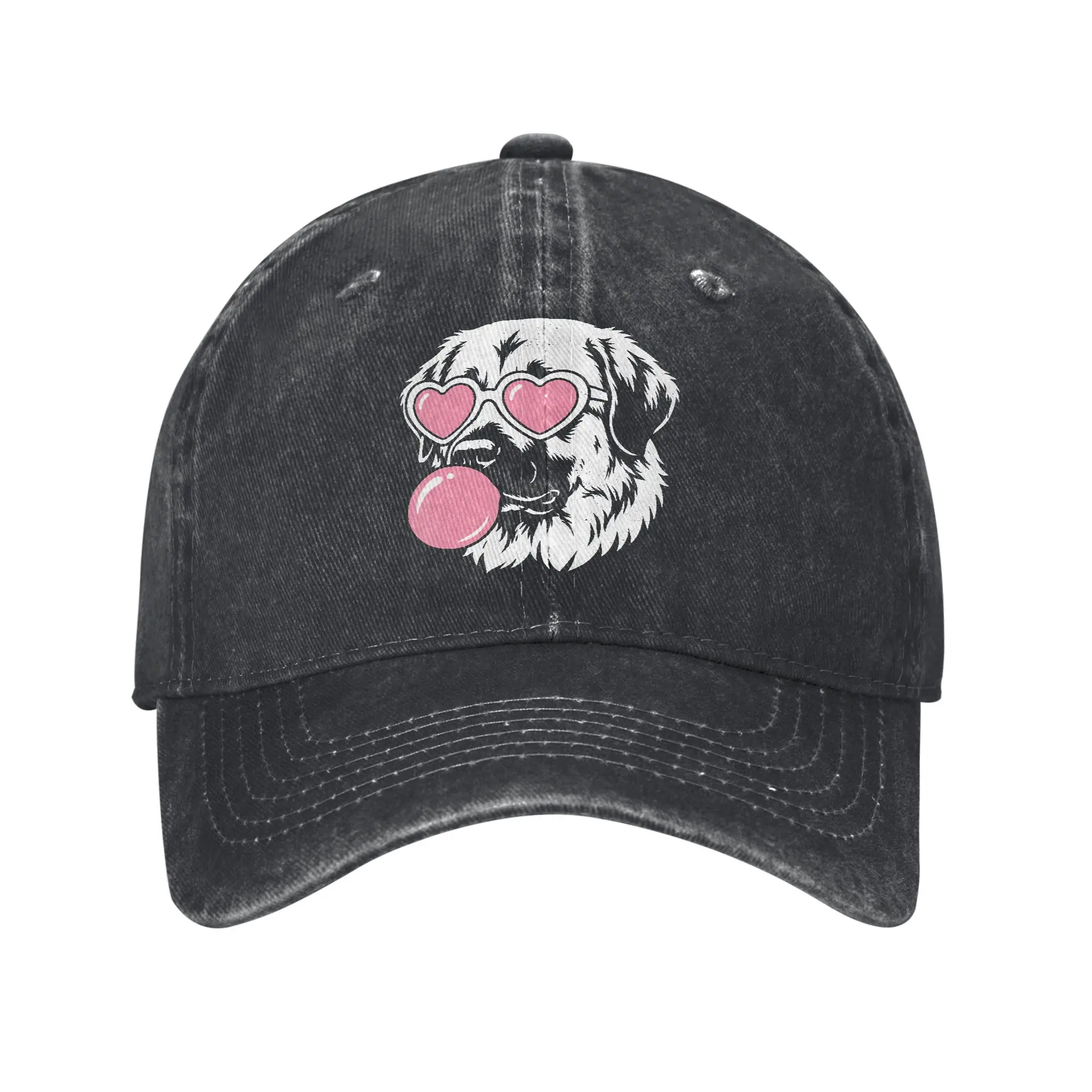 Anatolian Shepherd Dog Blowing Bubble Gum Pink Sunglasses Baseball Cap  Sport Trucker Hat Spring Adjustable Couple Baseball Caps