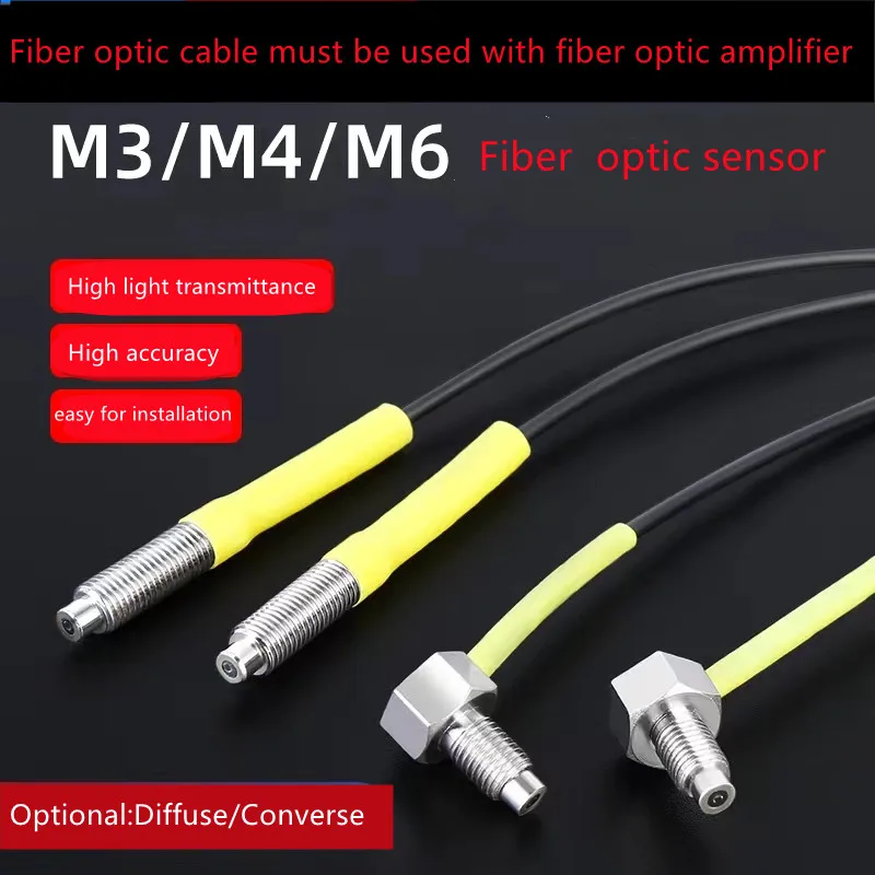 

M3 M4 M6 Diffuse Reflective Fiber Cable 5pcs MRS-310 Elbow Right Angle Fiber Amplifier Probe Corresponding Fiber Induction Cable