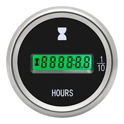 Universal LED Digital Hours Gauge Electronic Hour Meter Green Backlight for Motorcycle Car Marine Boats ATV 12V 24V