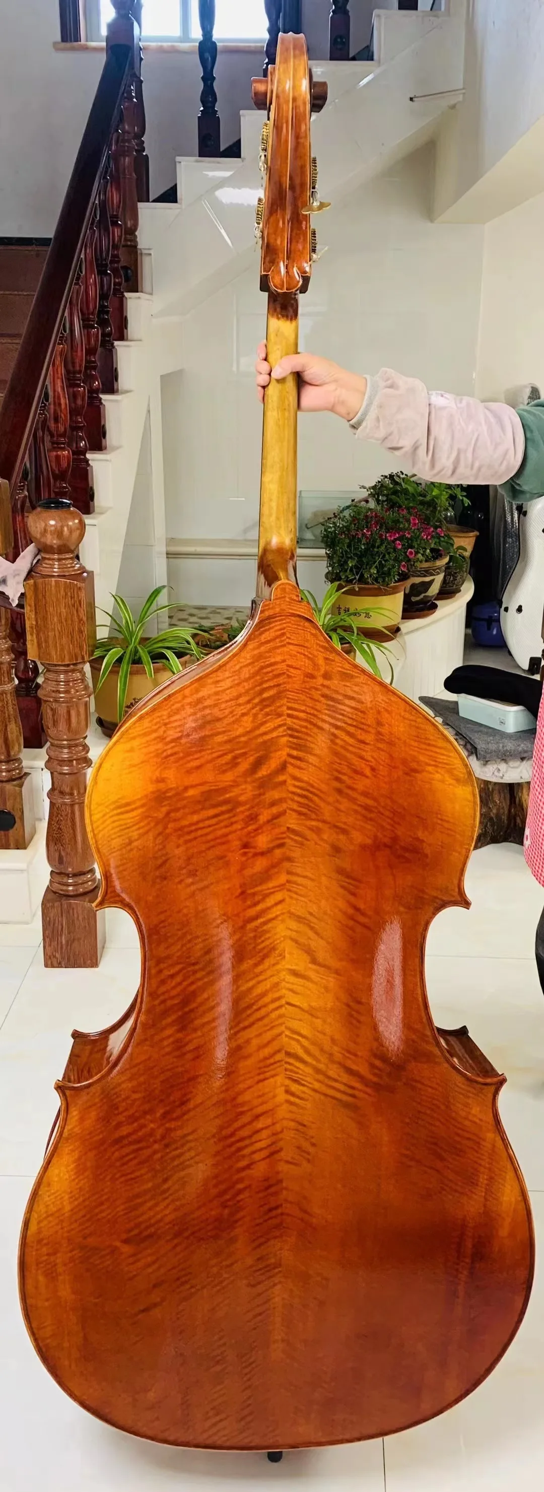 Handmade Upright double bass Solid Maple back and Spruce wood top 3/4