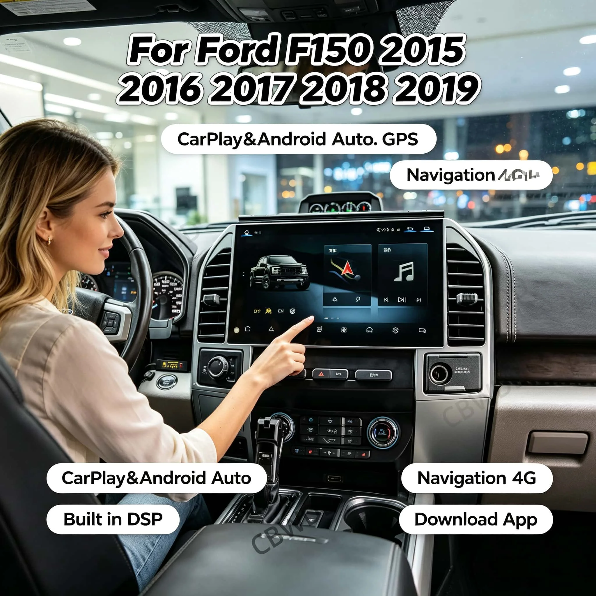New 14.6 inch Android Wireless Carplay Car Multimedia DSP Player For Ford F150 2015-2019 Screen GPS Audio Radio Stereo Head Unit