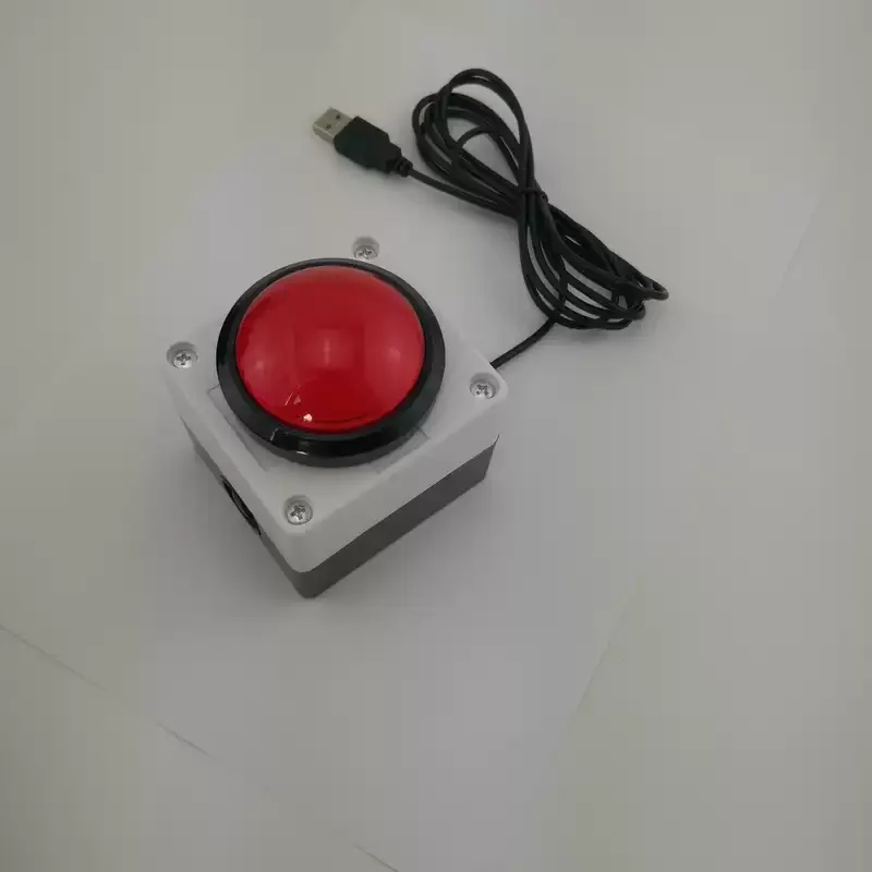 Large Round USB Enter Key Button, Programmable One-Key Foot/Hand Switch, 2m Cable