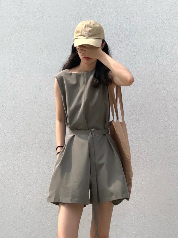 

Ele Hong Kong Sle Svel, комбинезон с широкими штанинами, утягивающий повседневный летний свободный женский модный фотофический наряд