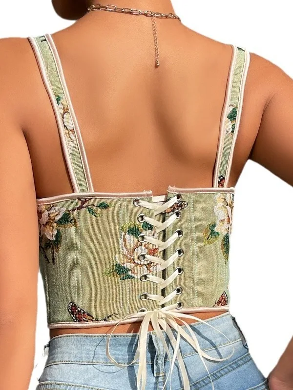 Sexy vlinderdas Bloemen ter Top Vastgebonden Street Sle Slim Fit Polyester ort Lengte Zomercollectie Damesvestriem