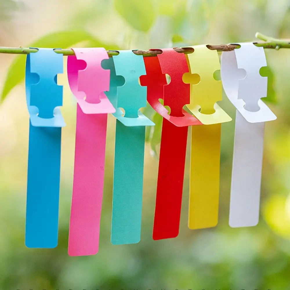 

200pcs Durable Waterproof Plant Hanging Tags PVC Reusable Garden Flower Label Solid Color Plants Signage Garden Pots