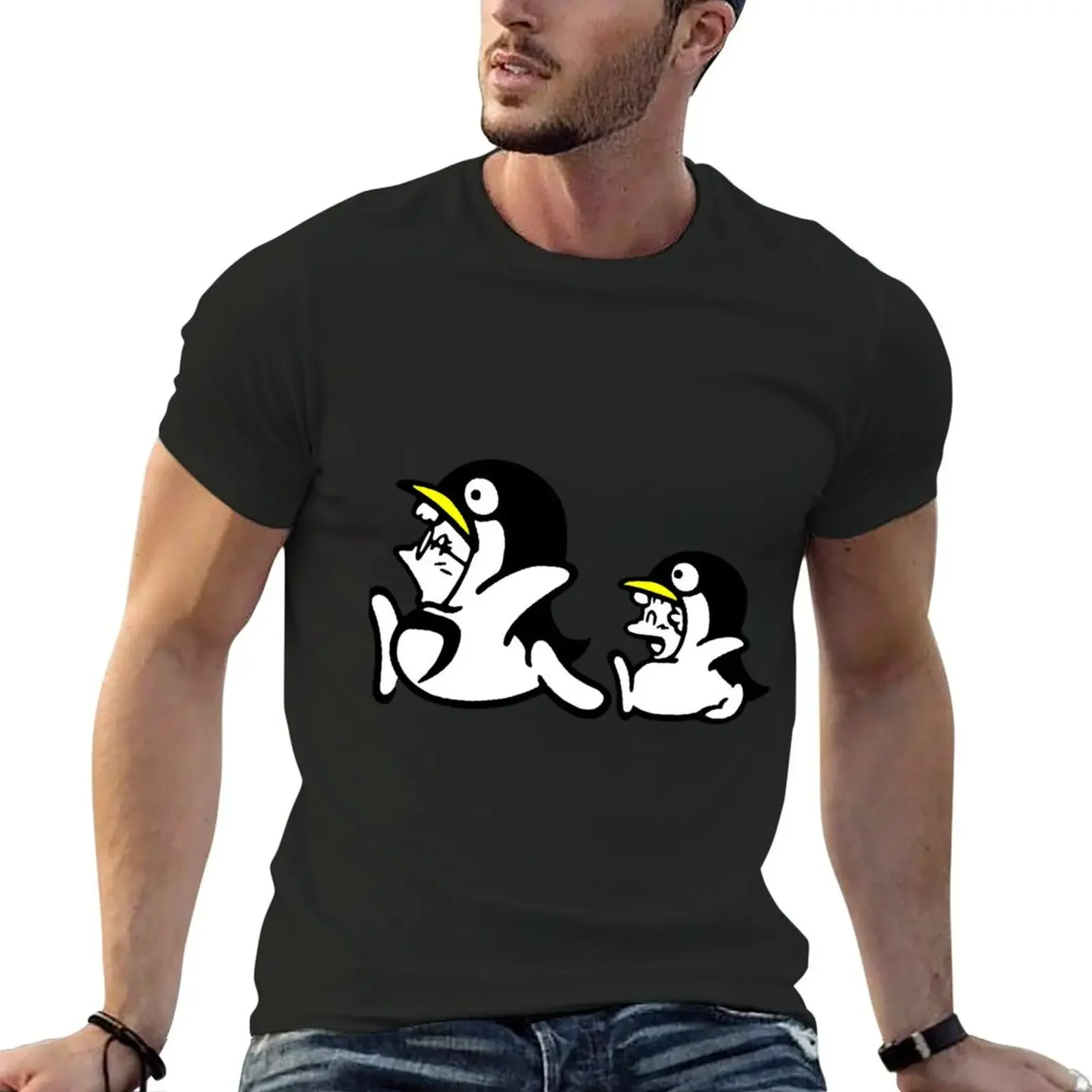 Arale Gachan Penguins T-Shirt blanks animal prinfor boys mens funny t shirts Unisex  Men Women Tees Cotton vintage